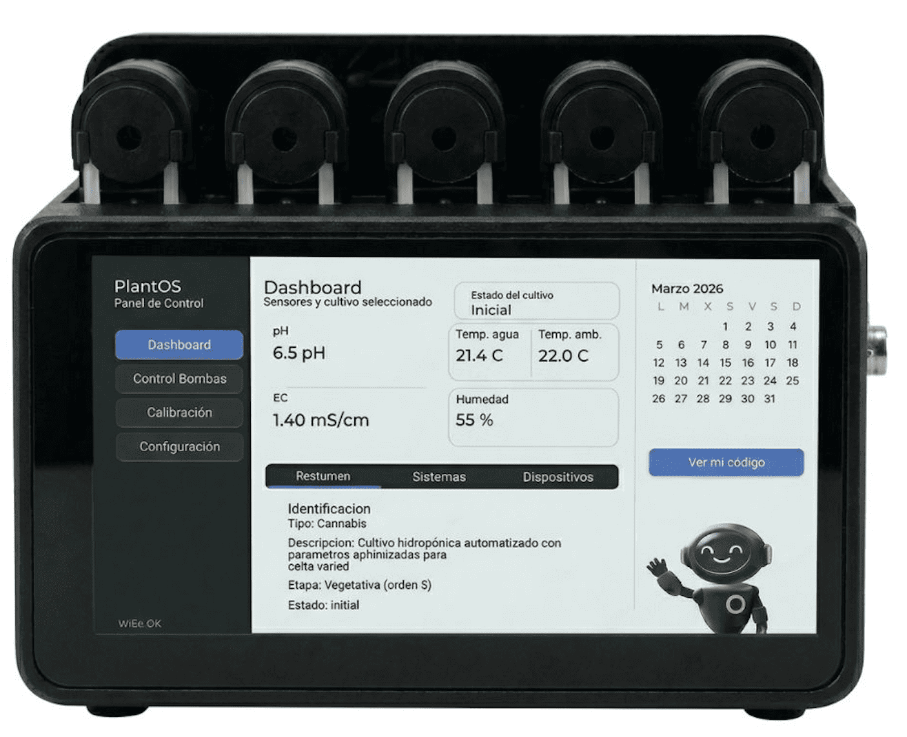 Sistema automático de cultivo hidropónico PlantOS